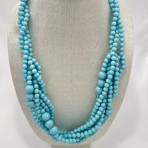 Lane Bryant multi strand twisted beaded necklace